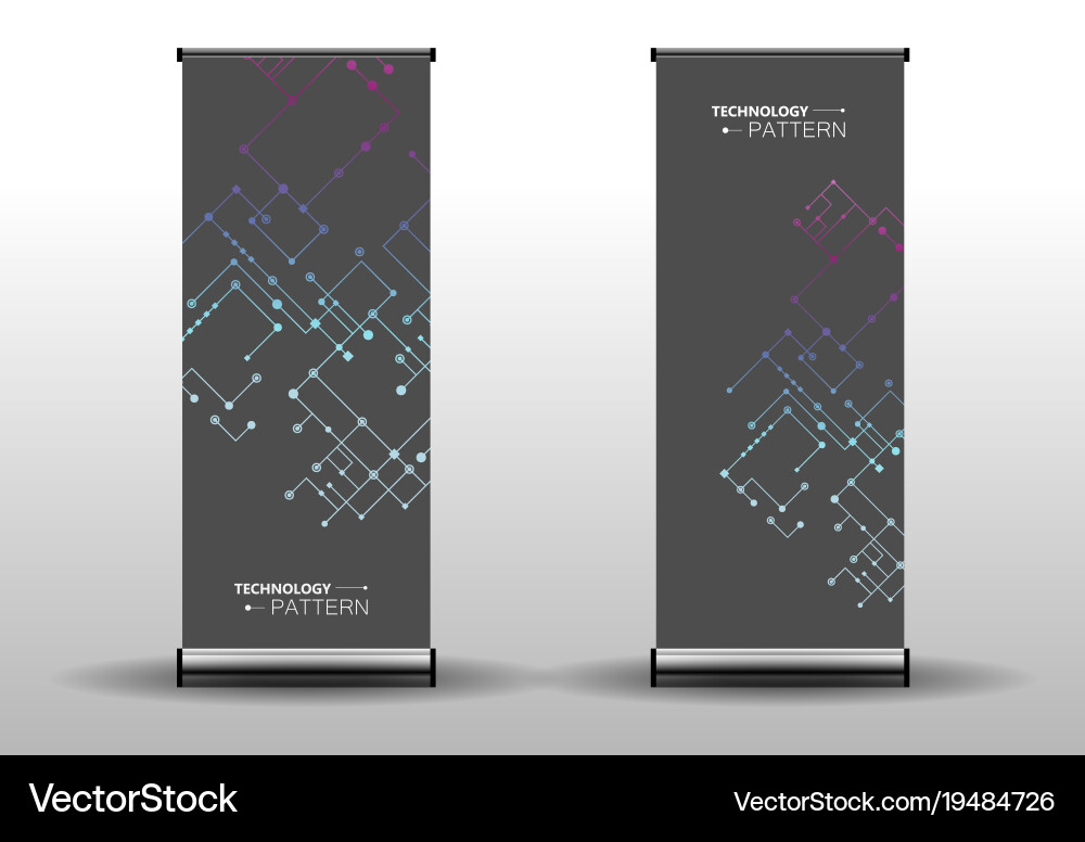 Circuit line background connected dots and lines vector image