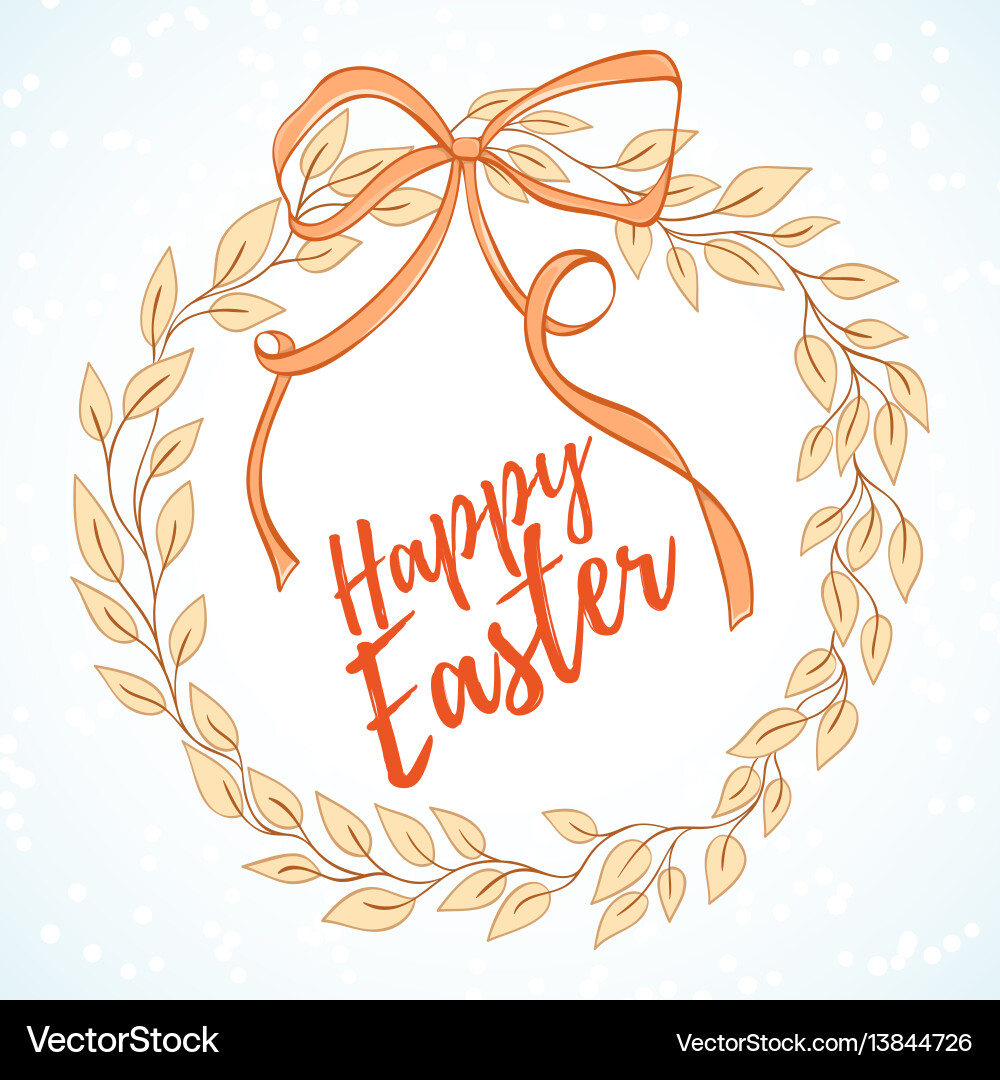 Elegant Easter Wreath Vector Image
