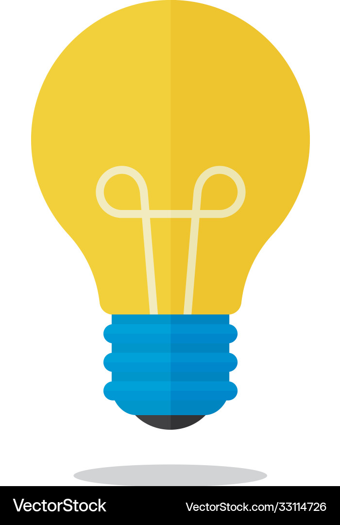 Flat design light bulb isolated on white Vector Image