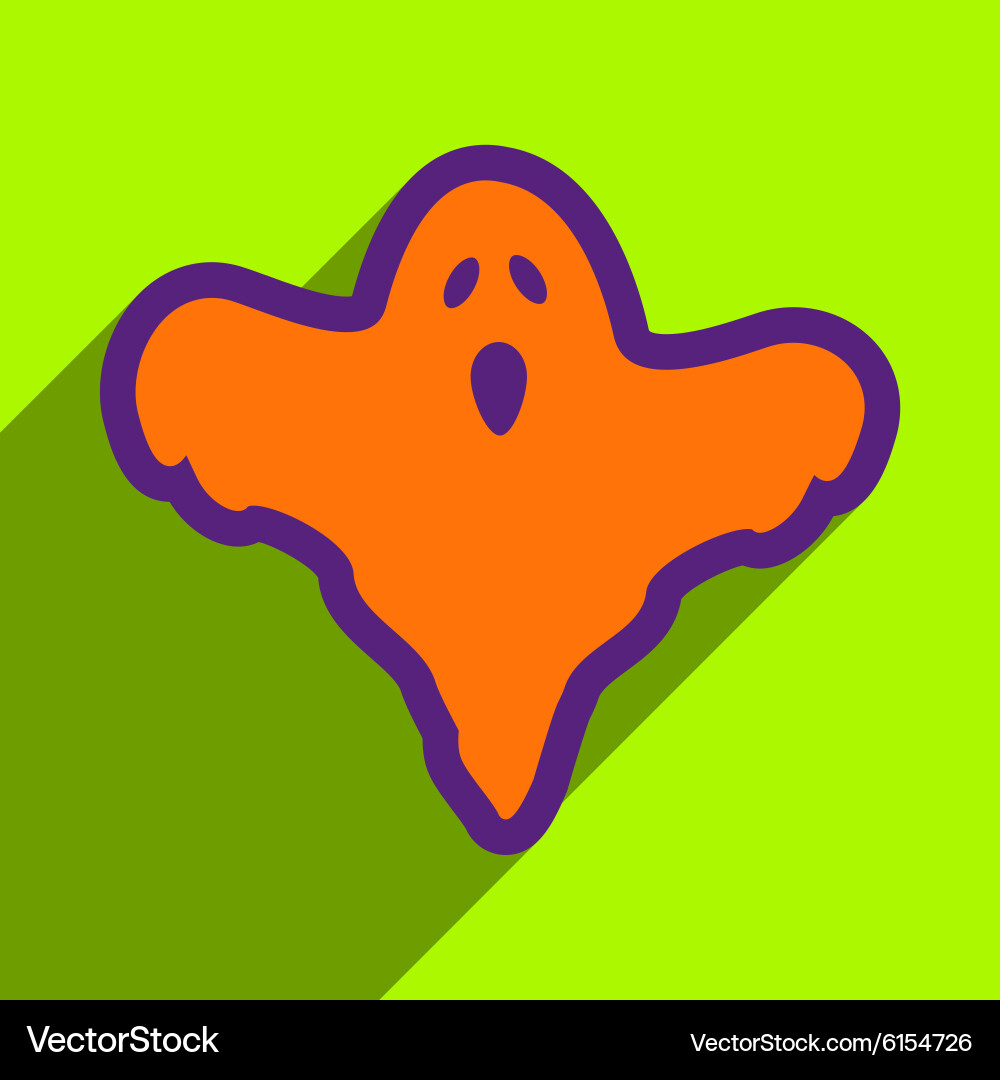 Flat with shadow icon and mobile application ghost vector image