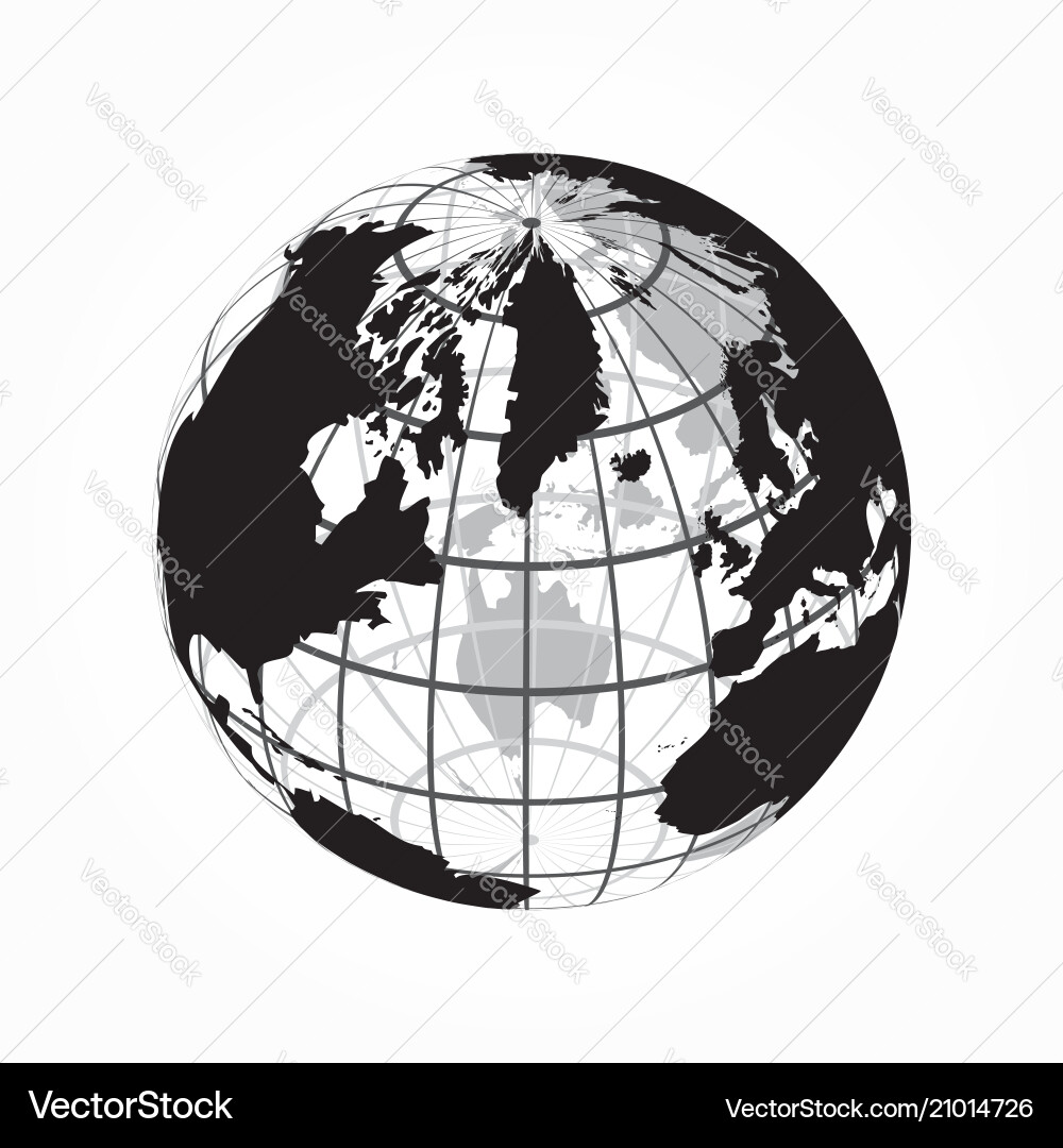 Global World Map Outline Vector Image