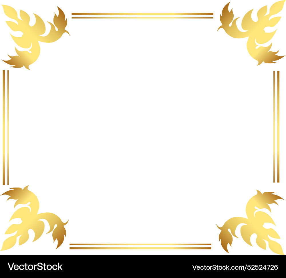 Gold Rectangular Frame Vector Image
