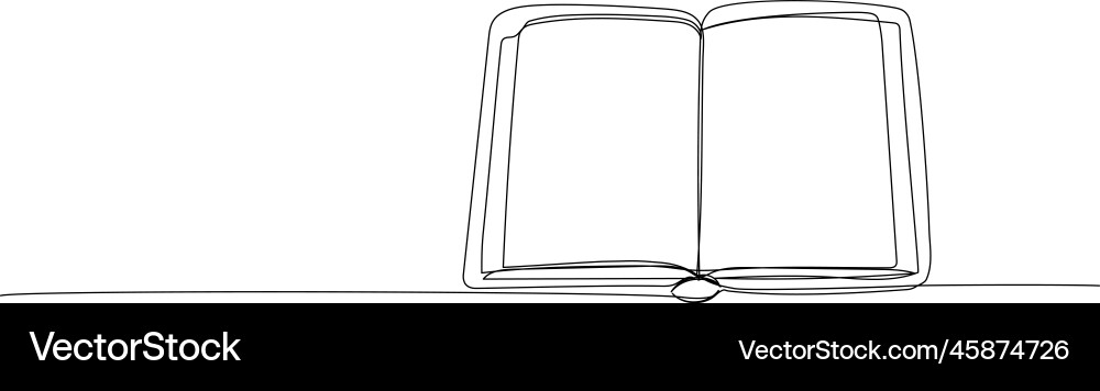 Large open diary notebook one line art vector image