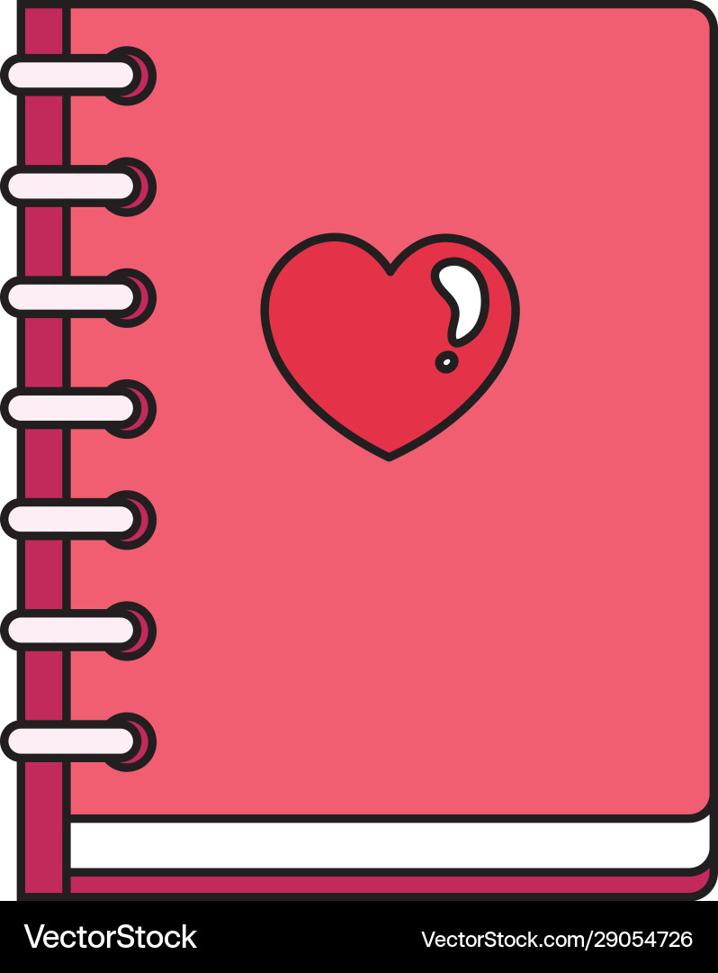 Notebook with heart isolated icon vector image
