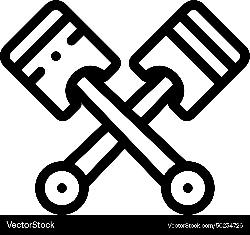 Piston icon thin linear style design isolated Piston icon thin linear style design isolated vector image