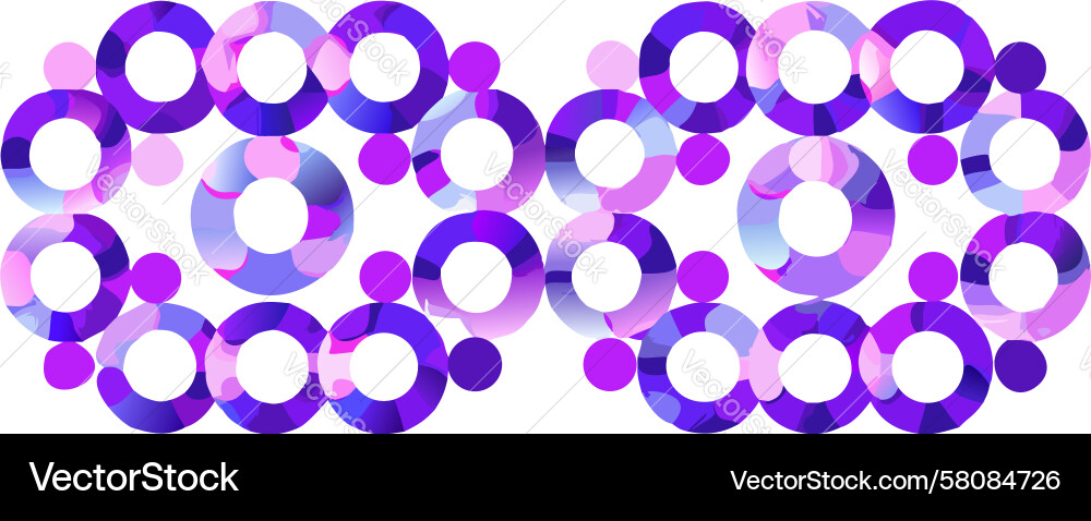 Purple Overlapping Circle Pattern Vector Image