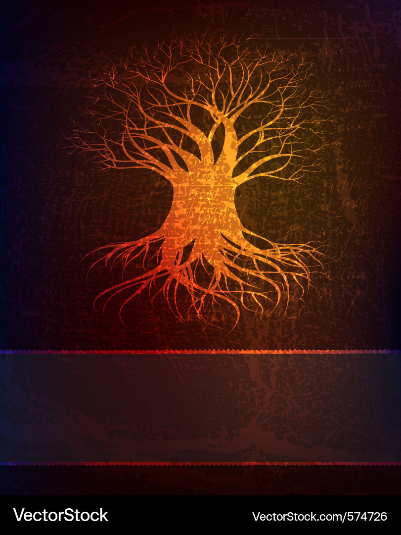 Rustic Tree Grunge Background Vector Image