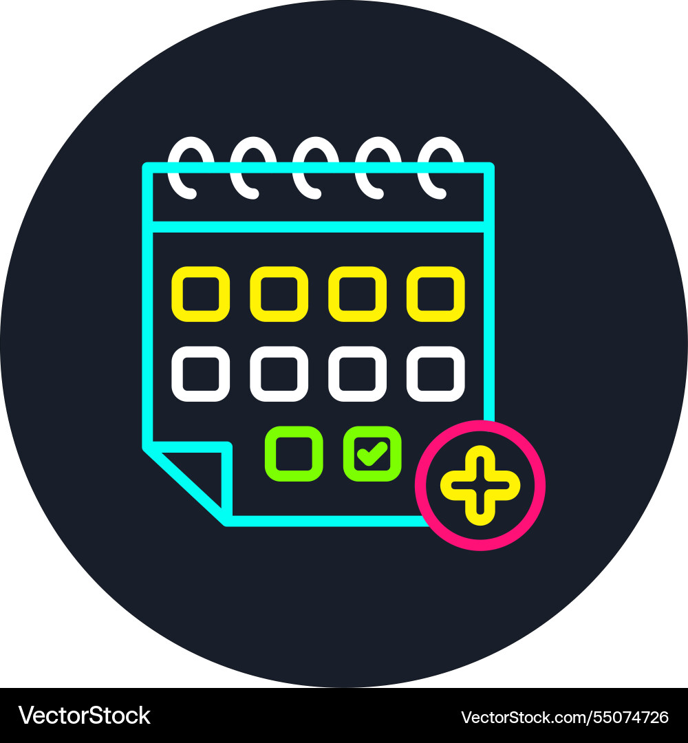 Schedule line multi color icon Vector Image
