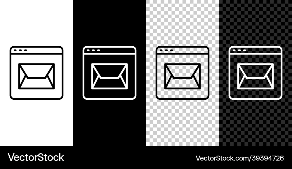 Set line website and envelope new message mail Set line website and envelope new message mail vector image