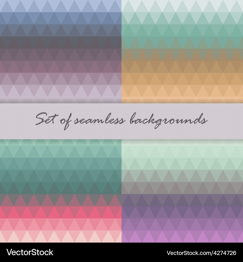 Set of seamless triangle pattern in pastel colors Vector Image