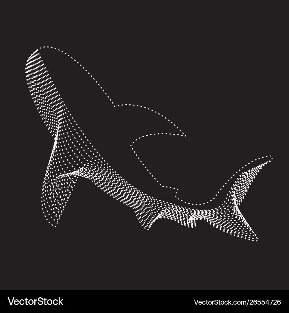 Shark abstract geometric circle dot pixel pattern Shark abstract geometric circle dot pixel pattern vector image