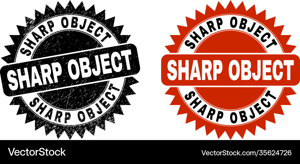Sharp object black rosette stamp seal with unclean Vector Image