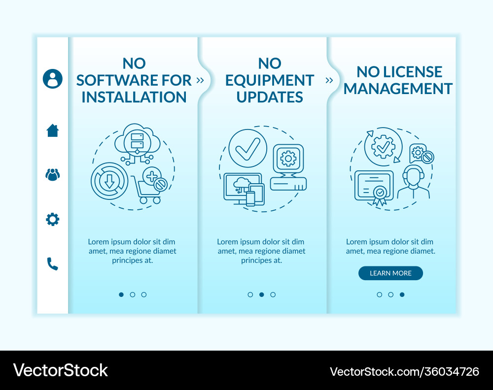 Software as service benefits onboarding template Software as service benefits onboarding template vector image