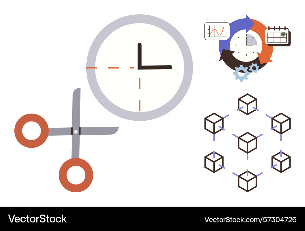 Time management workflow efficiency and process Time management workflow efficiency and process vector image