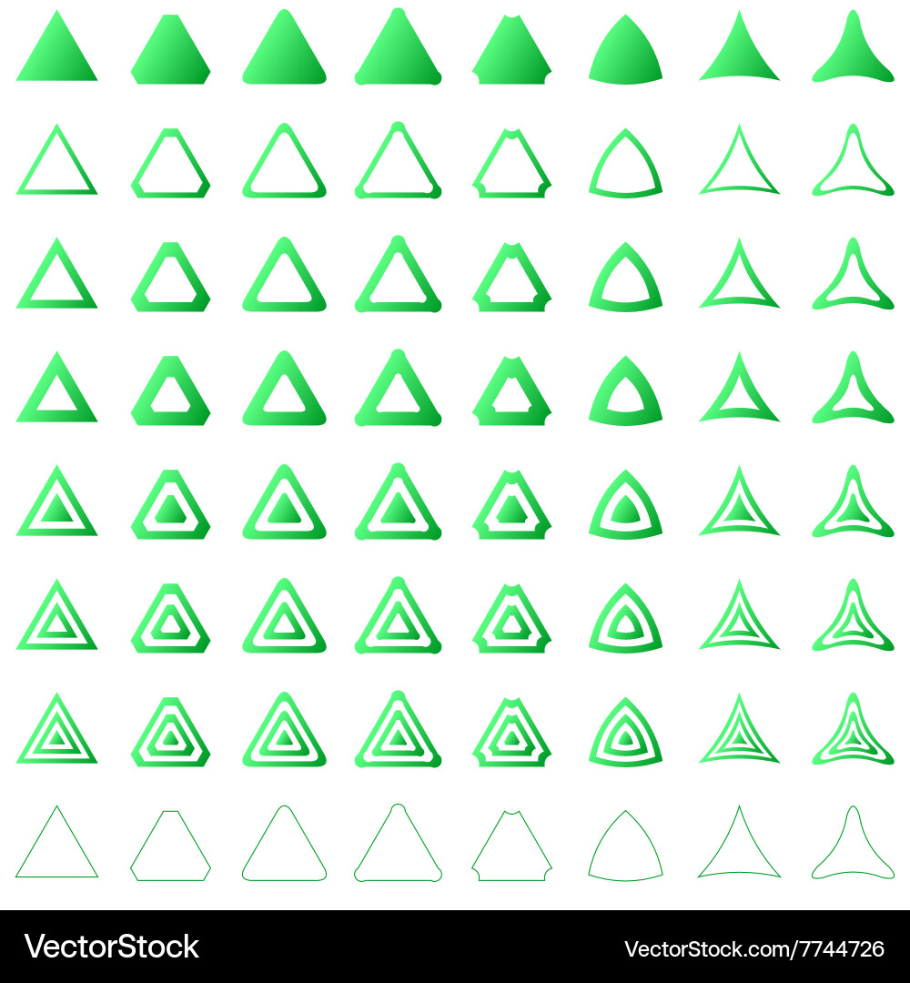 Triangle shape polygon icon template set vector image