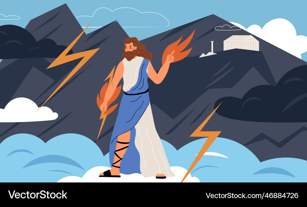 Zeus Figur alten griechischen Gott devine religiöse Zeus Figur alten griechischen Gott devine religiöse vektorbild