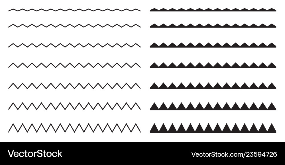 Zigzag Border Set - Seamless Graphics vector image