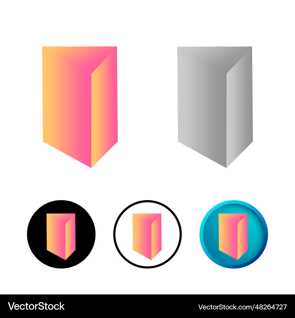 Abstract triangular prism icon vector image