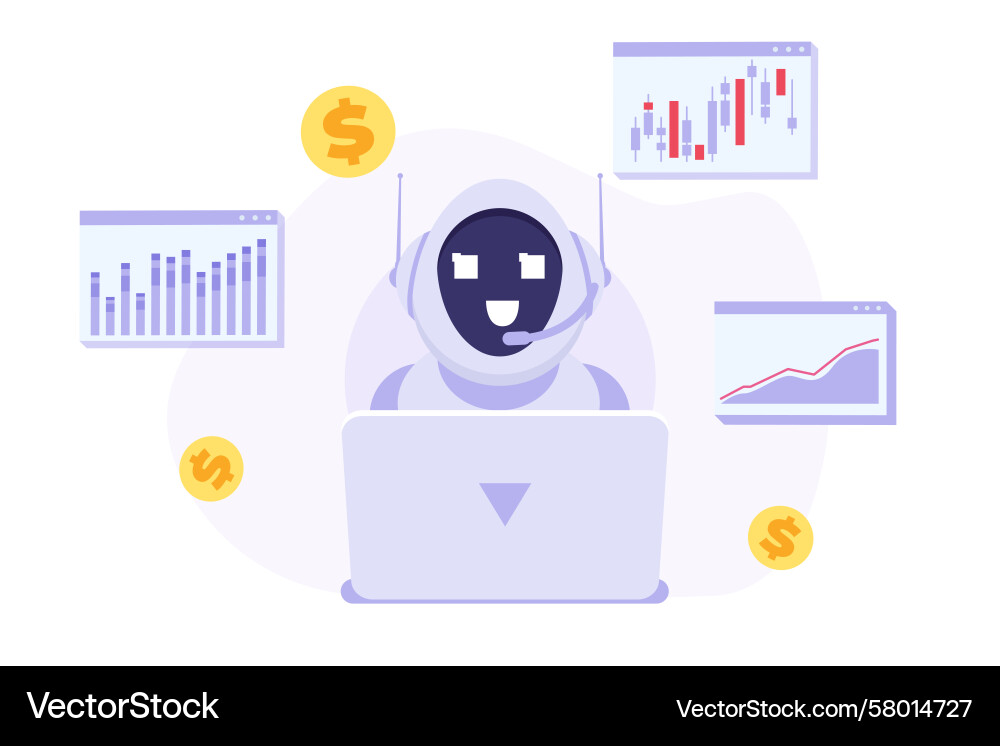 AI Trading Robot Stock Bot Vector Image