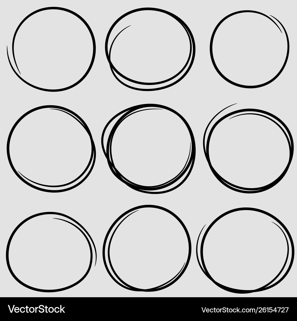 Circular Doodle Circles - Mark & Note vector image