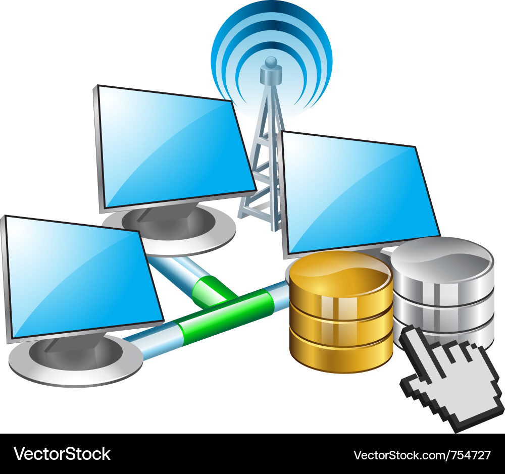 Computer networking and data Vector Image