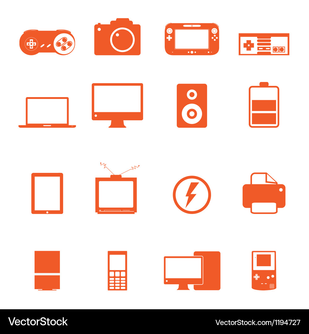 Electronic Device Icons - Simple Style vector image