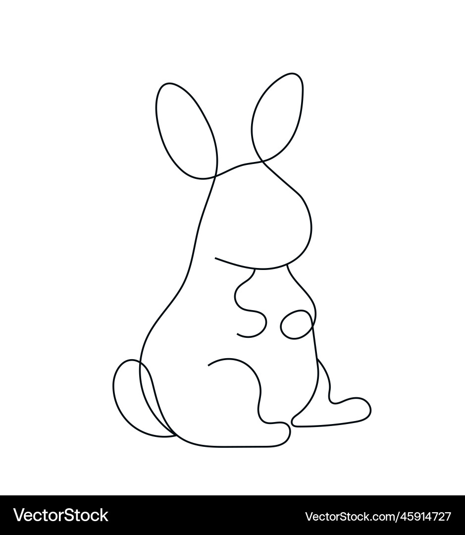 Elegant Line Art Rabbit Vector Image