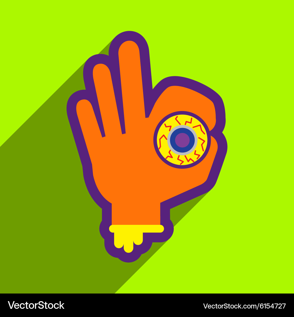 Flat with shadow icon and mobile application hand vector image