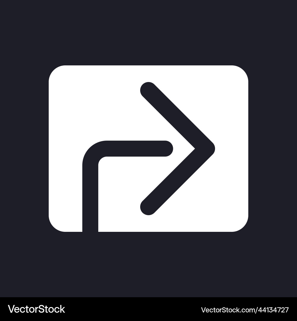 Forward arrow dark mode glyph ui icon Forward arrow dark mode glyph ui icon vector image