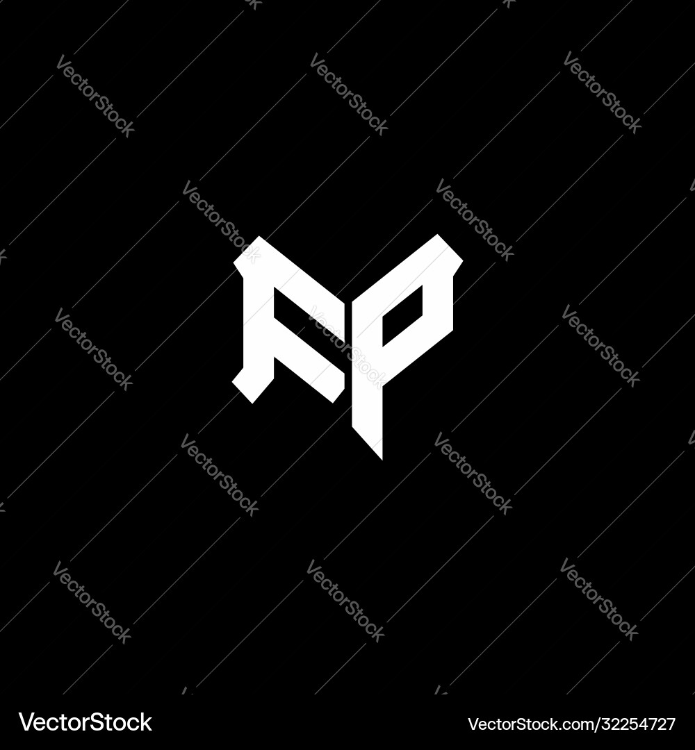 Fp logo monogram with shield shape design template Fp logo monogram with shield shape design template vector image