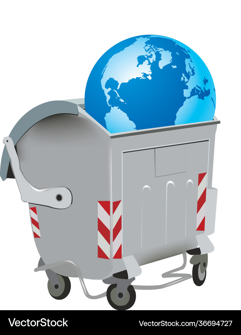 Garbage dumpster x containing symbols Vector Image