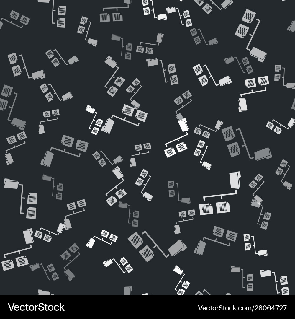Grey folder tree icon isolated seamless pattern Grey folder tree icon isolated seamless pattern Vector Image