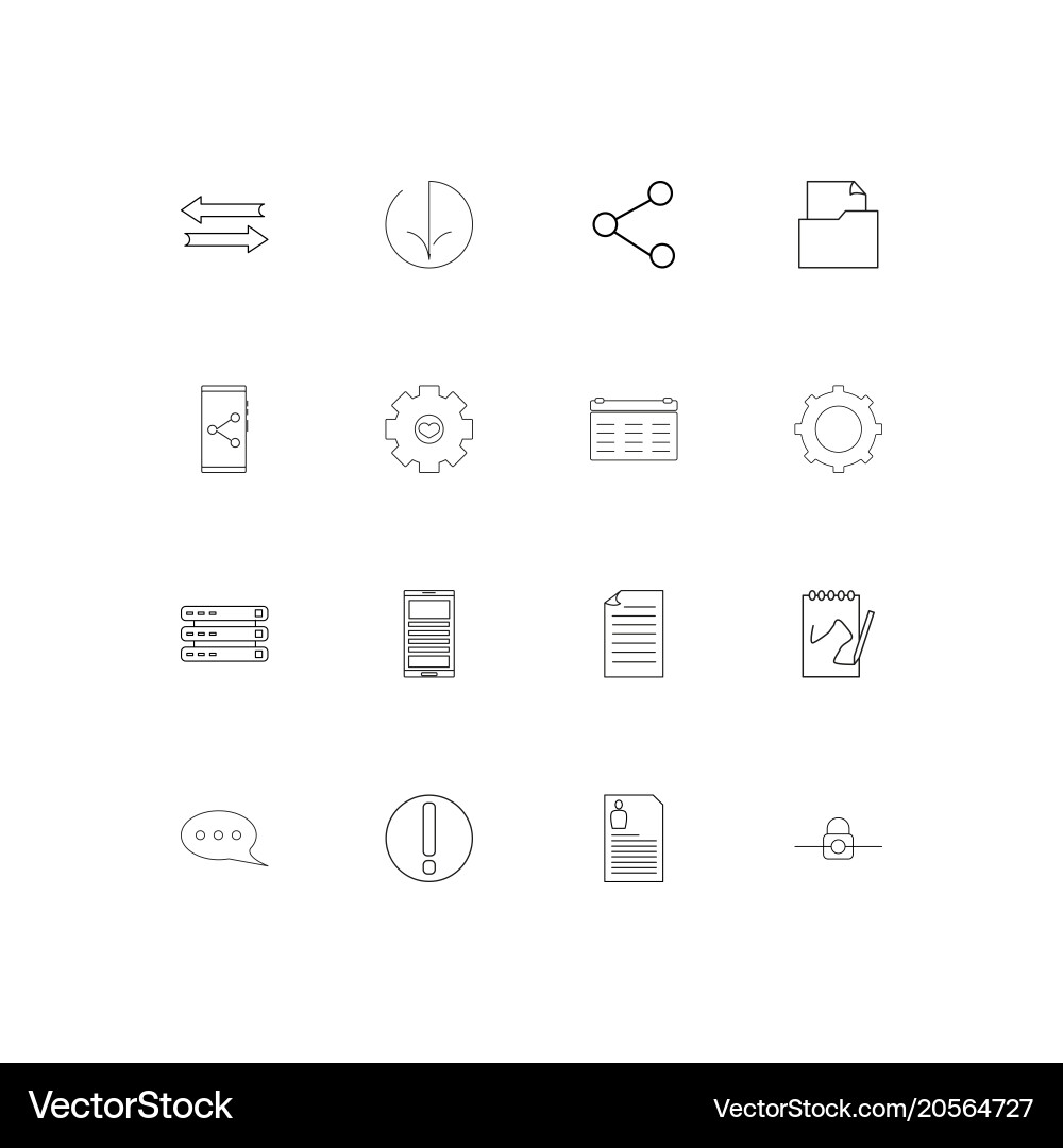 Internet technologies simple linear icons set vector image