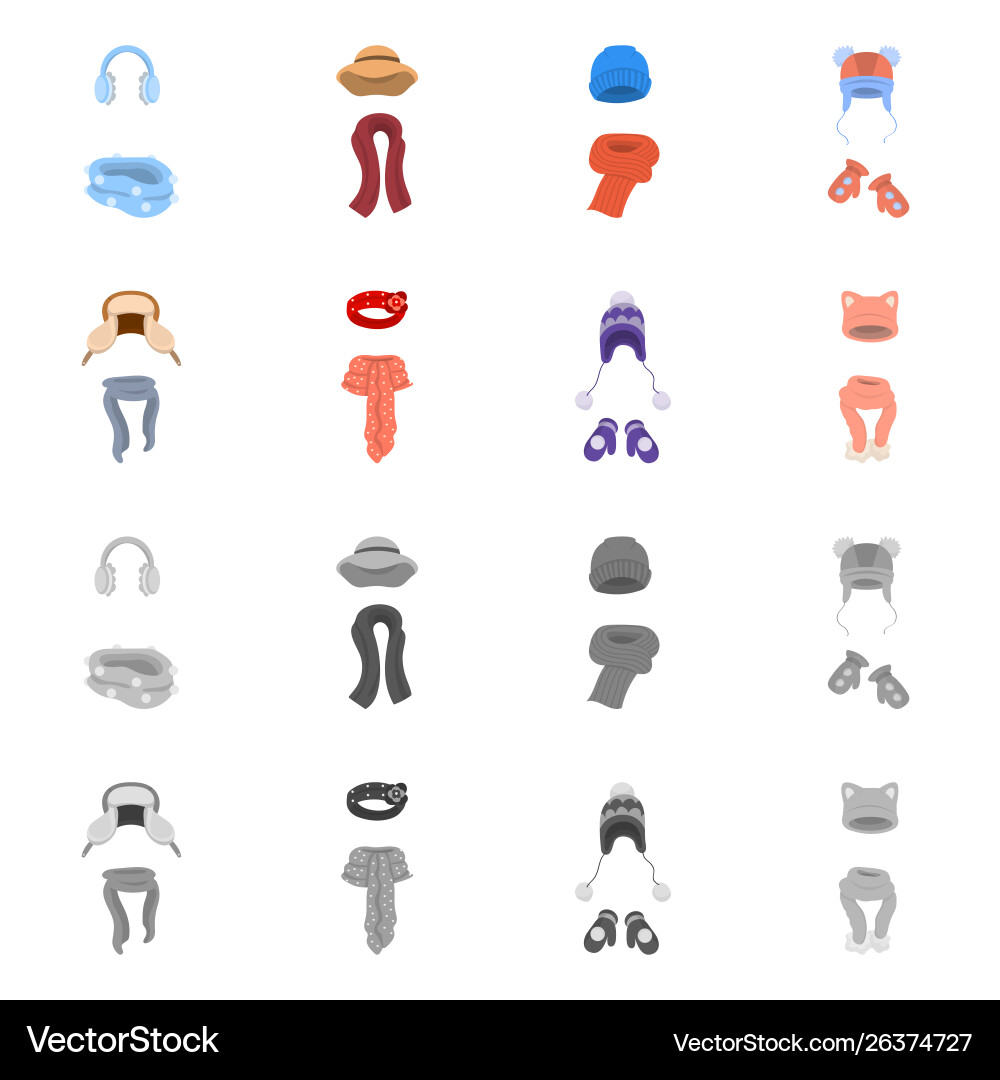 Isolated object clothes and texture logo set Isolated object clothes and texture logo set vector image
