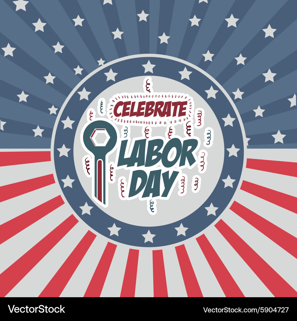 Retro labor day design Vector Image