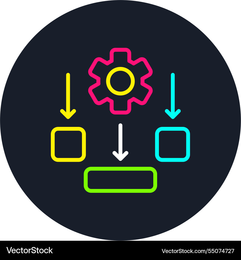 Scheme line multi color icon Vector Image