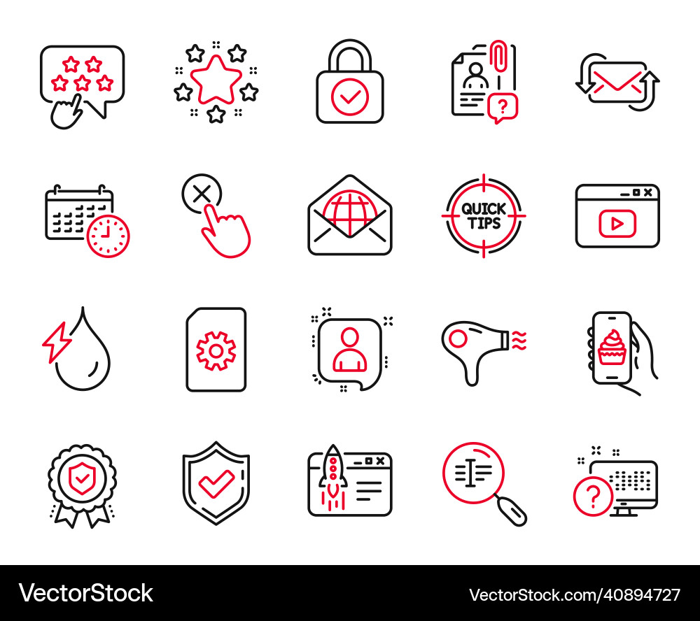 Set of technology icons related to security Set of technology icons related to security vector image