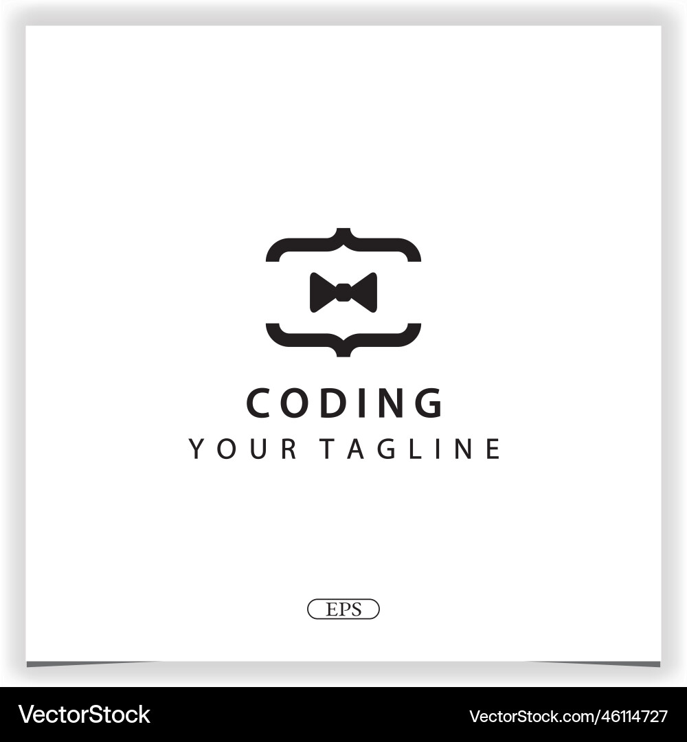 Tie coding or programmer logo premium elegant Tie coding or programmer logo premium elegant vector image