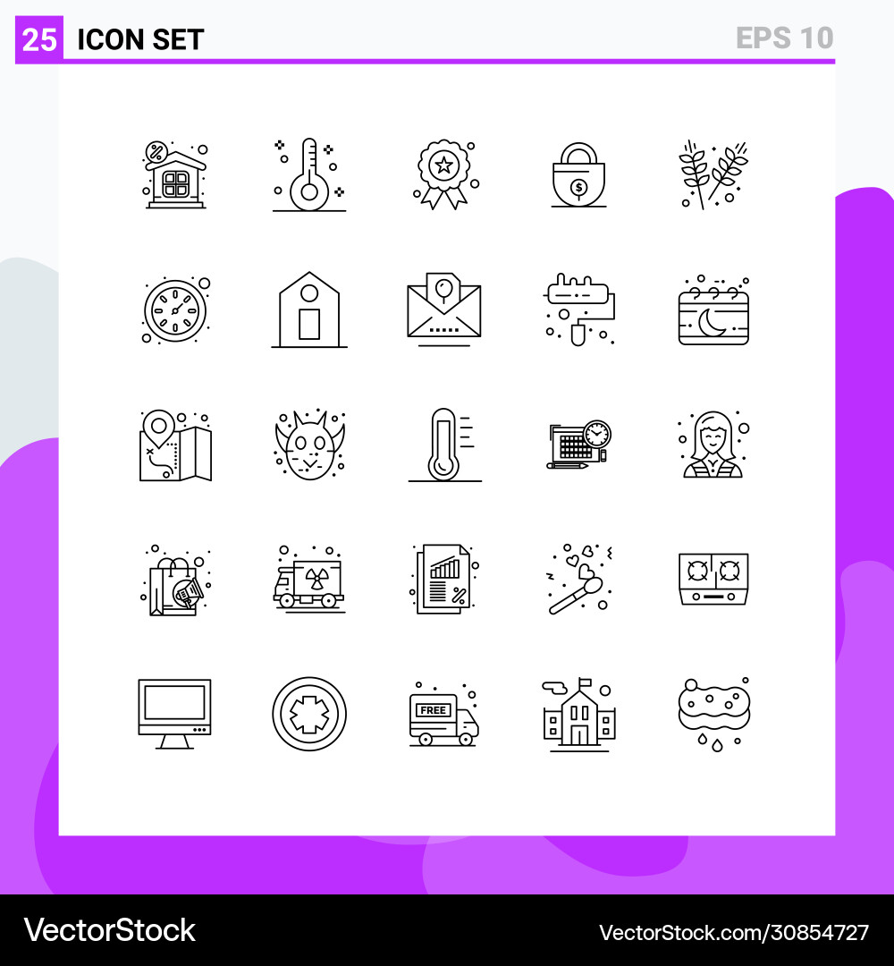 User interface pack 25 basic lines Vector Image