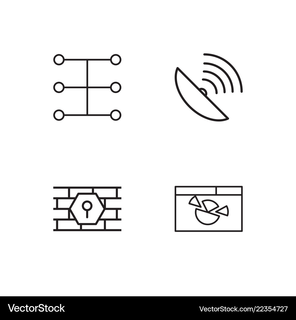 Web simple outlined icons set vector image
