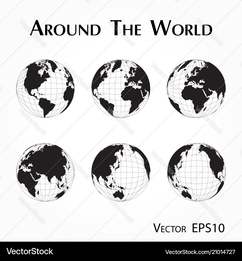 World Map Outline Vector Image