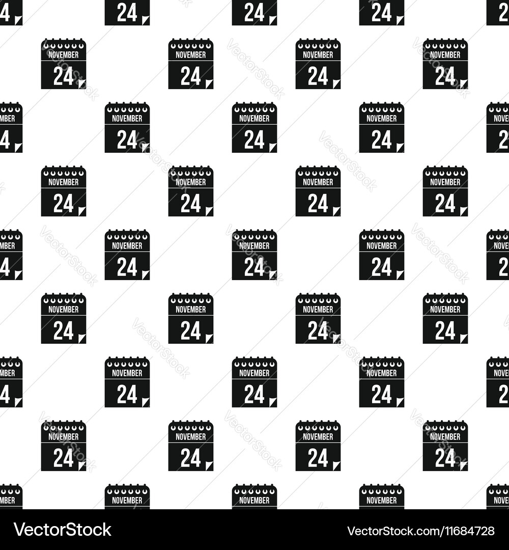 24 november calendar pattern simple style vector image