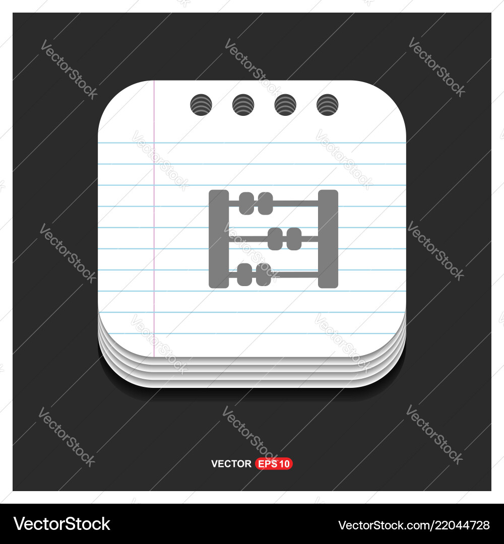 Abacus icon gray on notepad style template Abacus icon gray on notepad style template Vector Image