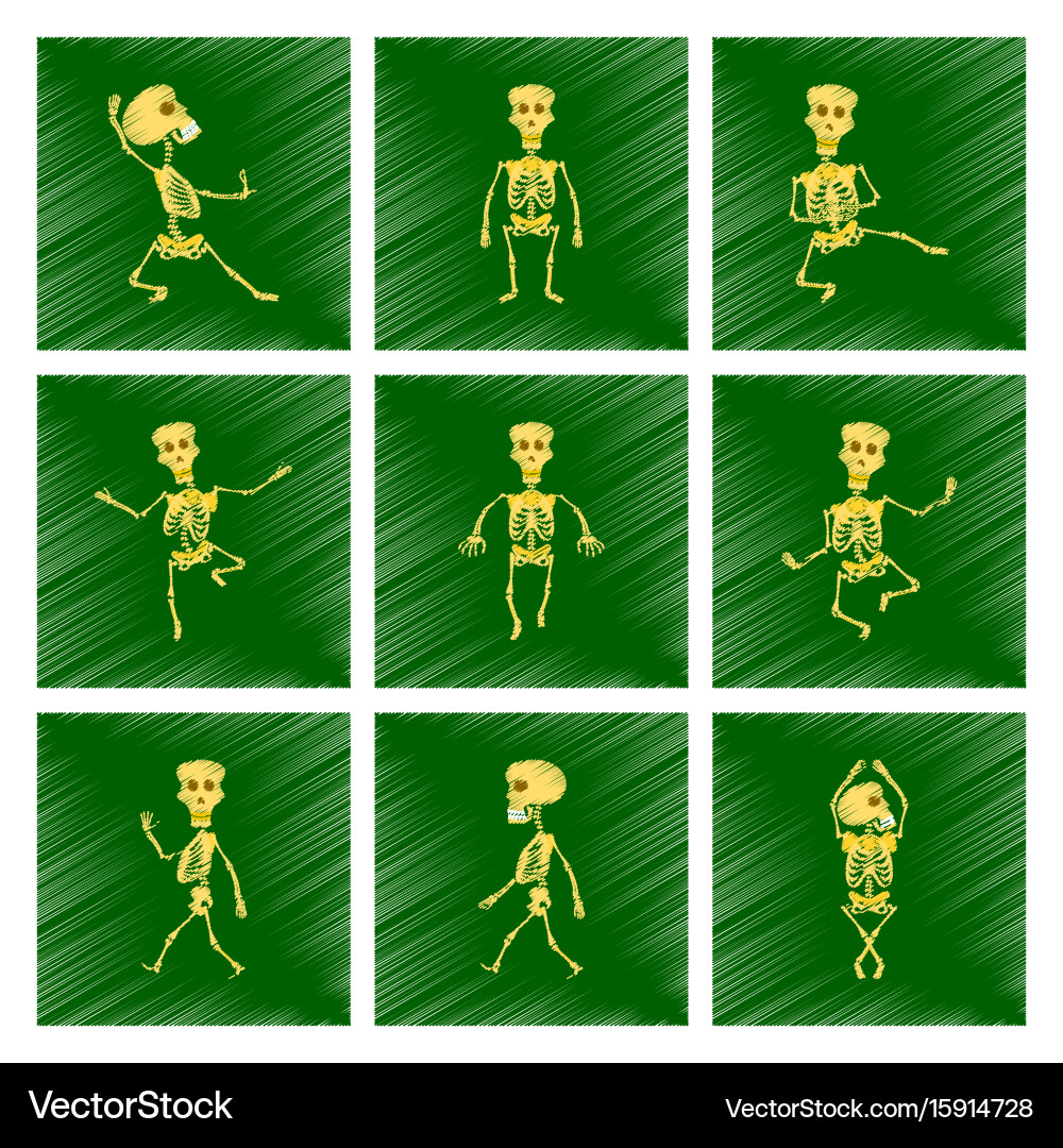 Assembly flat shading style icon skeleton Vector Image