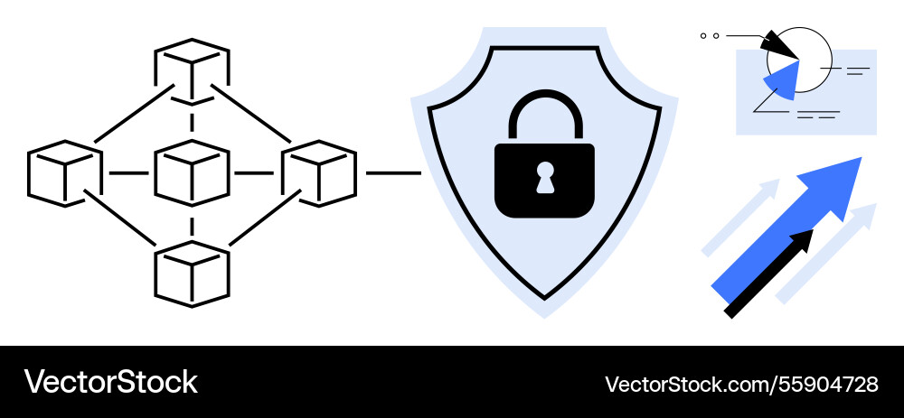 Blockchain network security with data analytics Blockchain network security with data analytics vector image