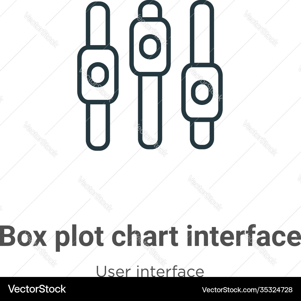 Box plot chart interface outline icon thin line vector image