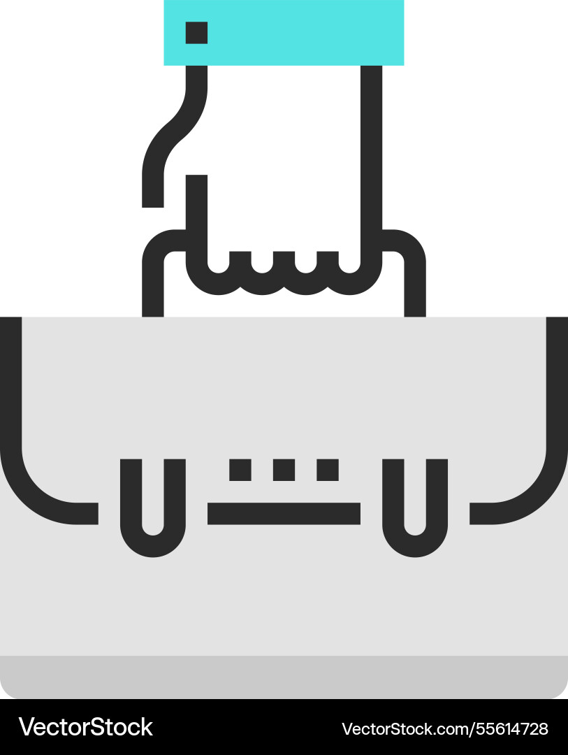 Briefcase flat line web icon concept Royalty Free Vector
