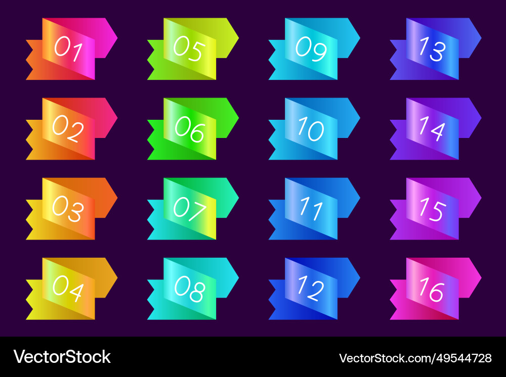 Bullet icons with numbers Bullet icons with numbers Vector Image