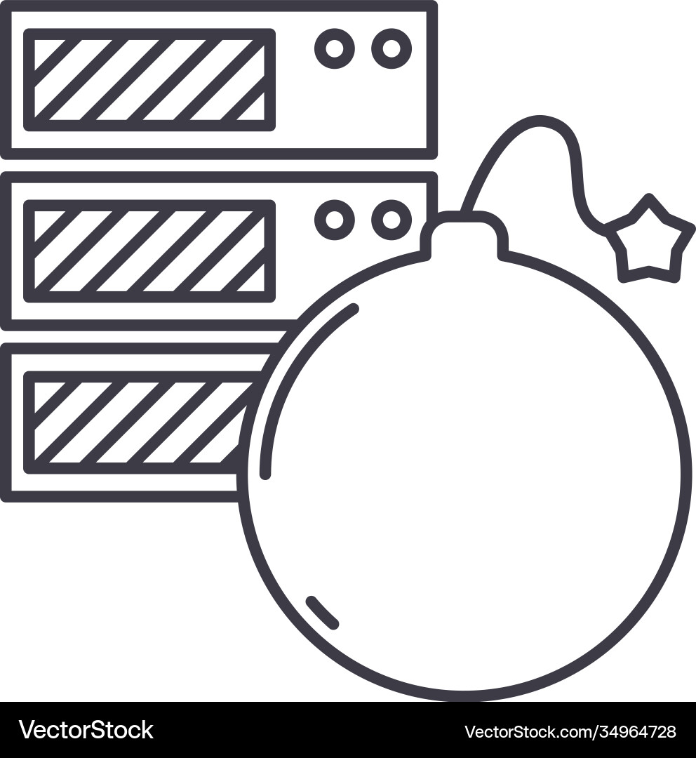 Ddos attack icon linear isolated Ddos attack icon linear isolated vector image