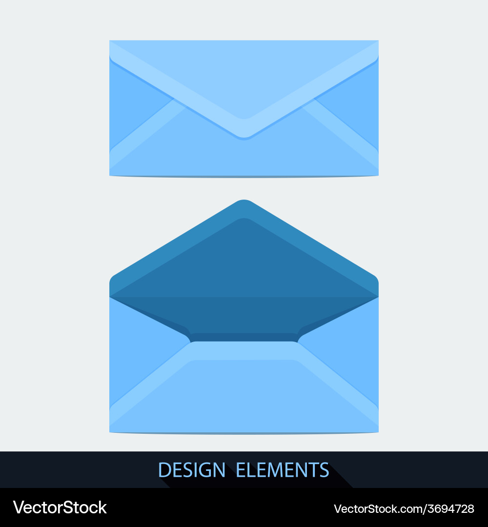 Design of both open and closed envelope in flat vector image
